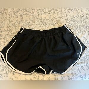 Nike Black Gym Shorts with White Swoosh